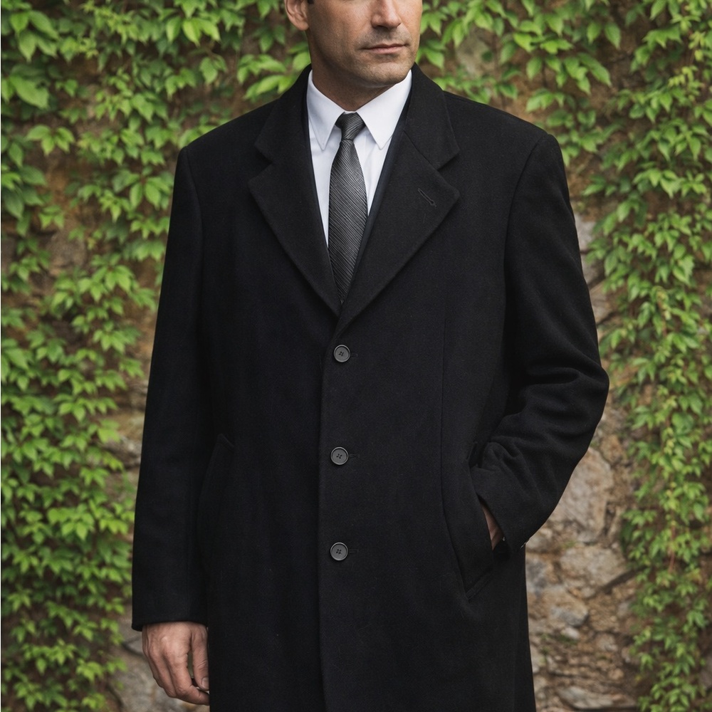 VINTAGE JEAN-PAUL GERMAIN PARIS Mad Men Style Wool Cashmere Men's Overcoat, 42R